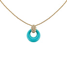 Collier Pendentif VAN CLEEF & ARPELS en or jaune, turquoise, nacre et diamants - Castafiore