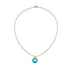 Collier Pendentif VAN CLEEF & ARPELS en or jaune, turquoise, nacre et diamants - Castafiore