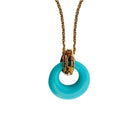 Collier Pendentif VAN CLEEF & ARPELS en or jaune, turquoise, nacre et diamants - Castafiore