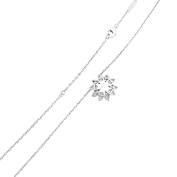 Collier Pendentif VAN CLEEF & ARPELS. "Lotus" en or blanc et diamants - Castafiore