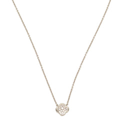 Collier Pendentif VAN CLEEF & ARPELS "Pure Alhambra" en or blanc et diamants - Castafiore
