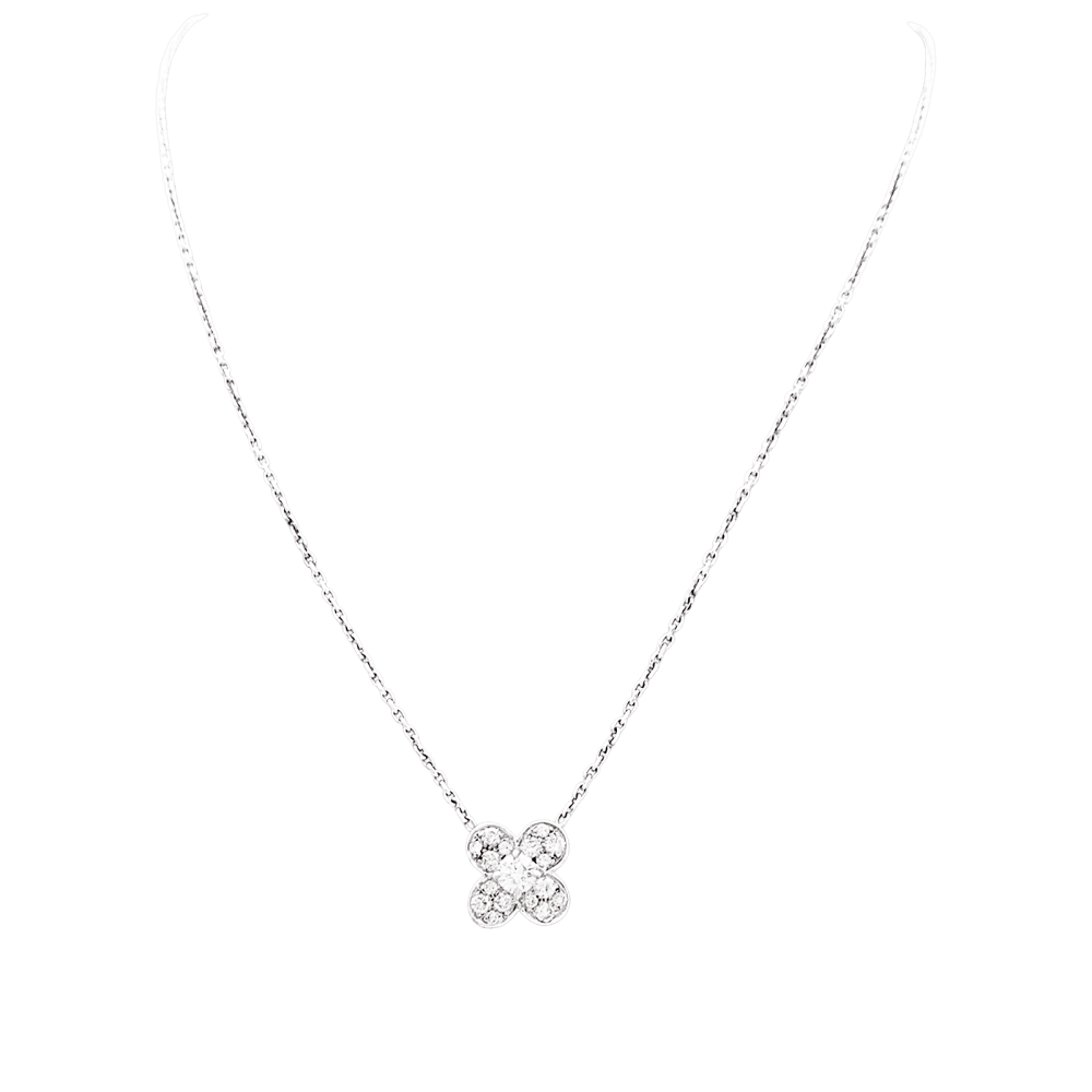 Necklace Van Cleef & Arpels, "Trefle", white gold and diamonds.