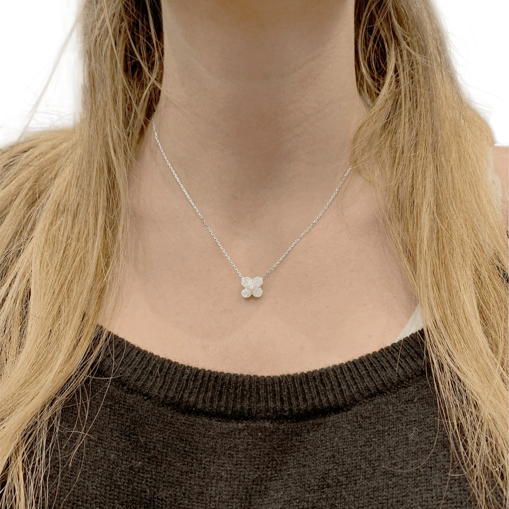 Necklace Van Cleef & Arpels, "Trefle", white gold and diamonds.