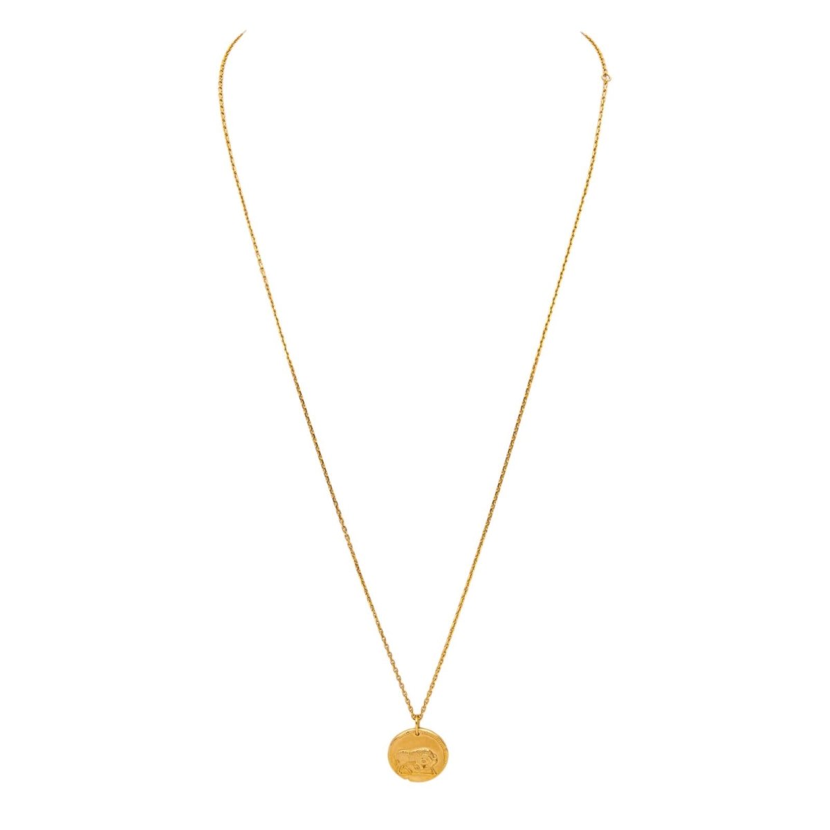 Collier Pendentif VAN CLEEF & ARPELS "Zodiaque Arietis" en or jaune - Castafiore