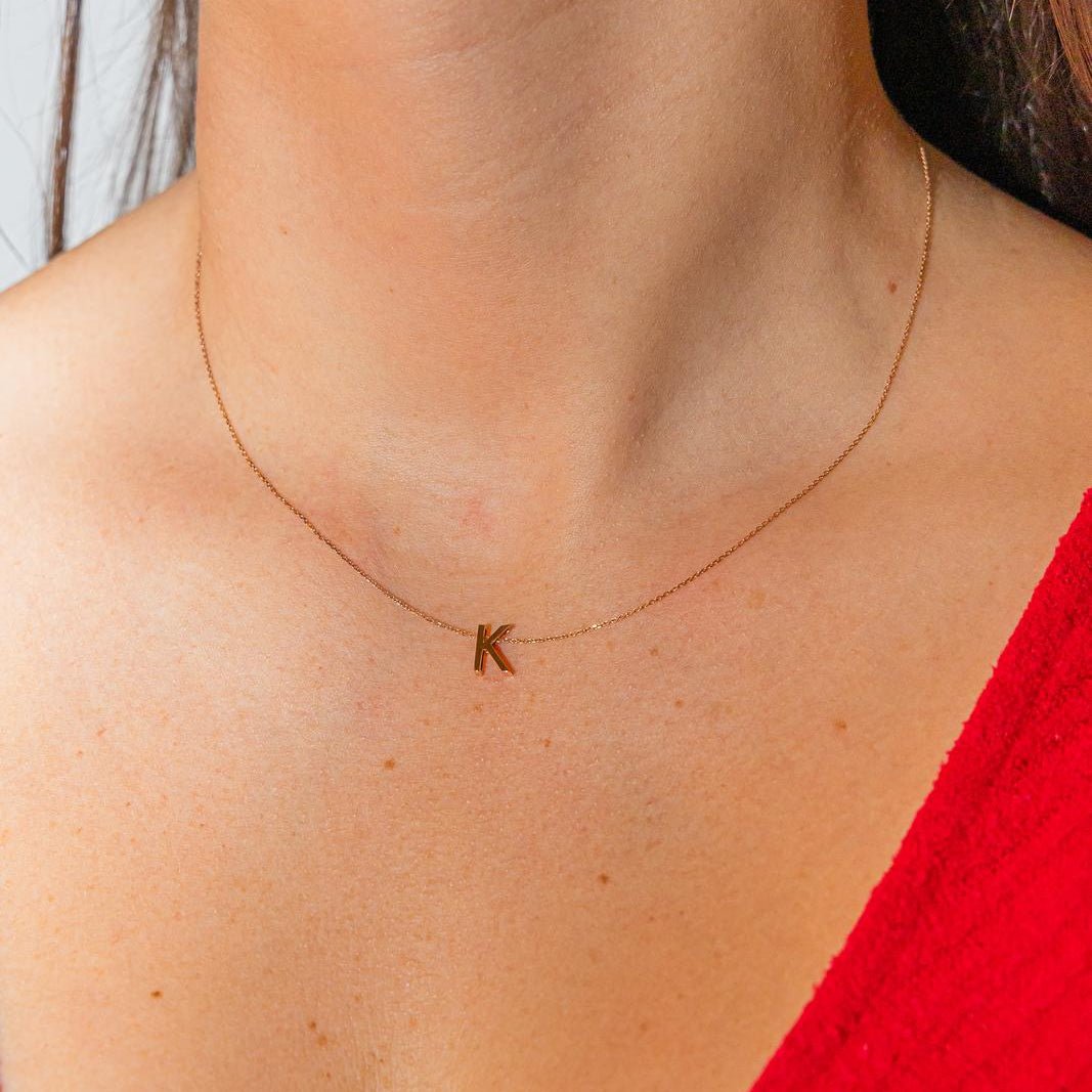 Collier Pendentif VANRICKE "Abécedaire" en or rose - Castafiore