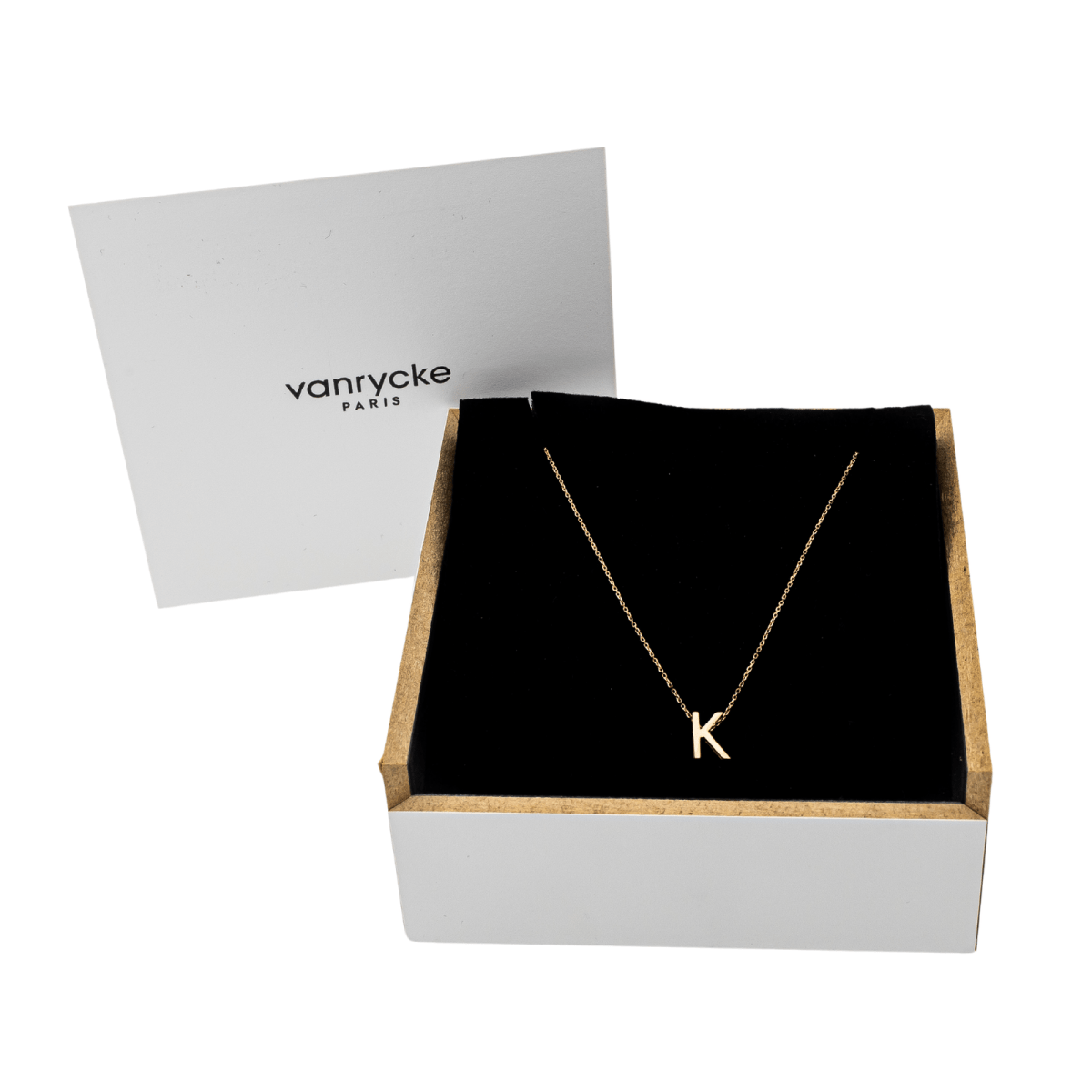 Collier Pendentif VANRICKE "Abécedaire" en or rose - Castafiore