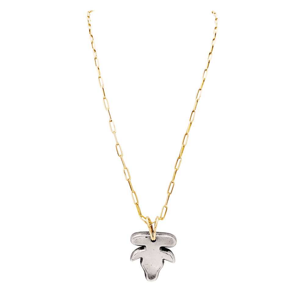 Zolotas pendant, silver, yellow gold.