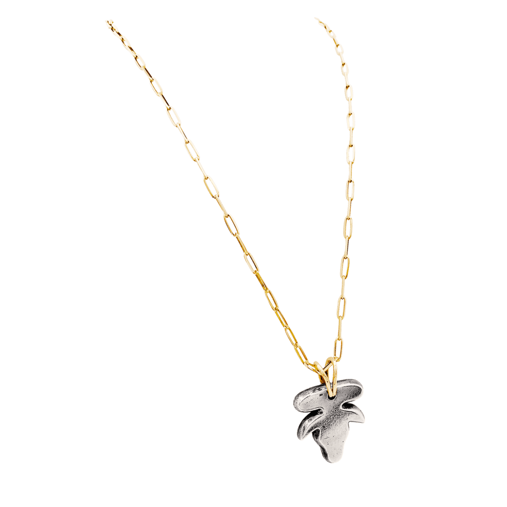 Zolotas pendant, silver, yellow gold.