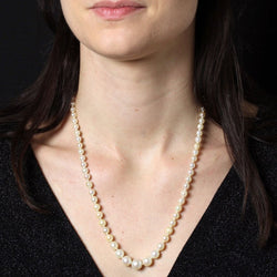 Collier perles de culture en chute en or jaune - Castafiore