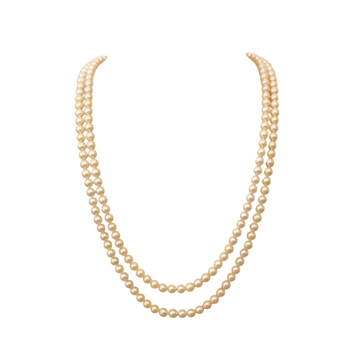 Necklace vintage cultured pearls and gold clasp