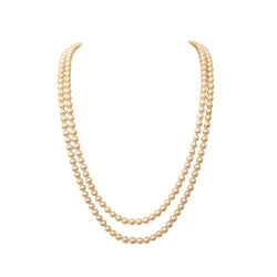Necklace vintage cultured pearls and gold clasp