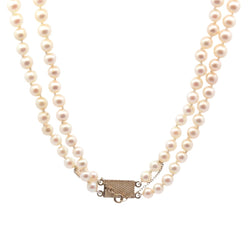 Collier perles de culture et fermoir en or jaune - Castafiore