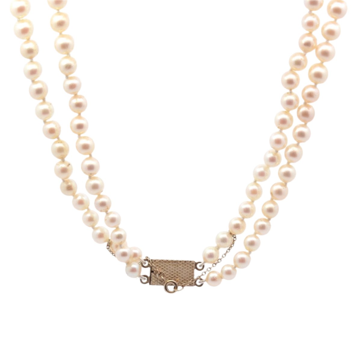 Collier perles de culture et fermoir en or jaune - Castafiore