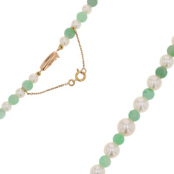 Collier perles de jade et perles de culture en or rose - Castafiore