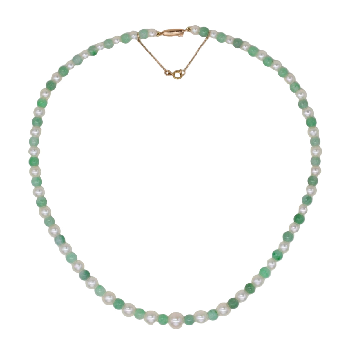 Collier perles de jade et perles de culture en or rose - Castafiore