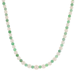 Collier perles de jade et perles de culture en or rose - Castafiore