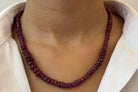 Collier perles de rubis facettés - Castafiore
