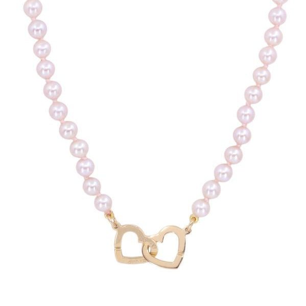 Collier Perles DINH VAN "Menottes Double Coeur" en or jaune - Castafiore