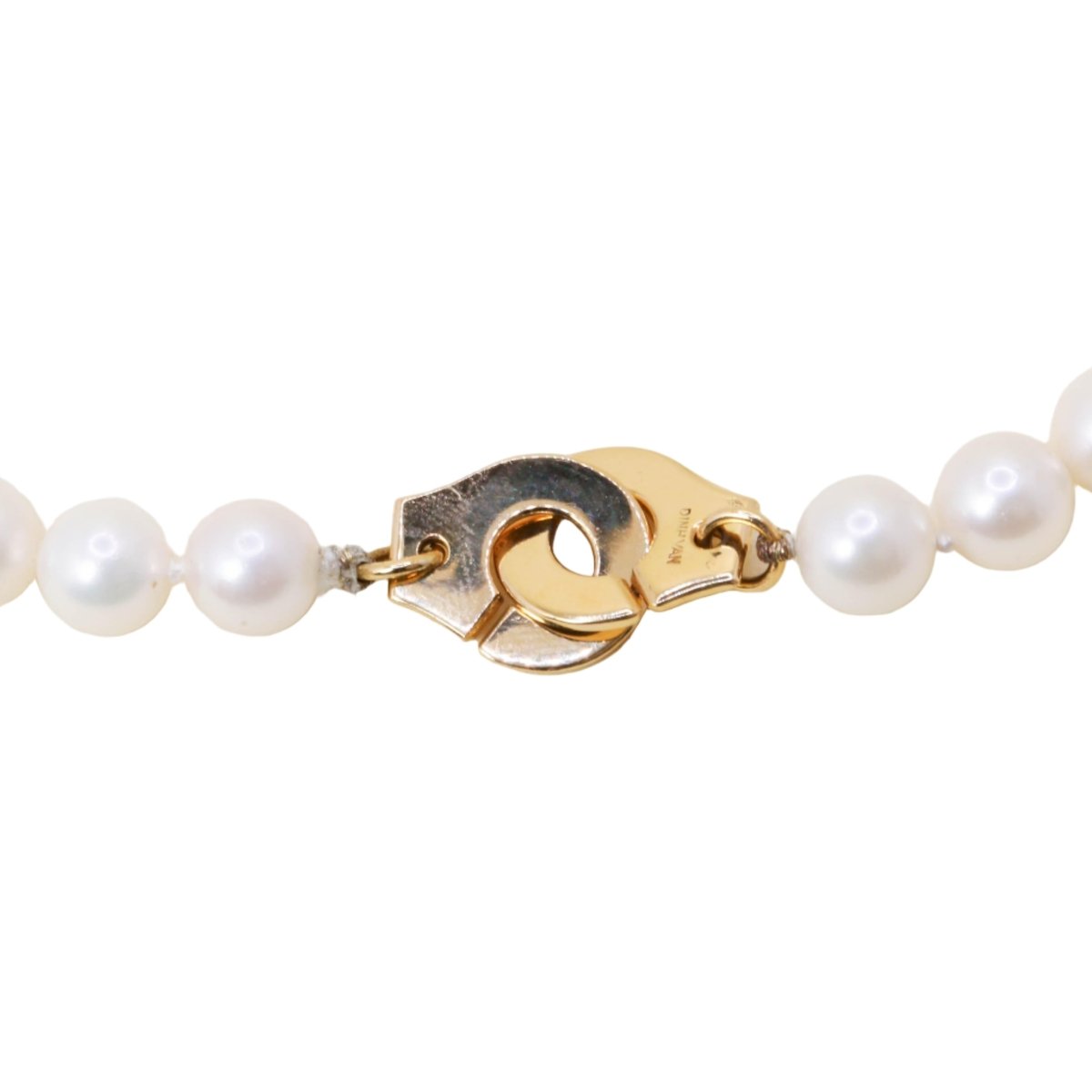 Collier Perles DINH VAN "Menottes R10" en or jaune et lapis - lazuli - Castafiore