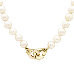 Collier Perles DINH VAN "Menottes R12" en or jaune et perles - Castafiore