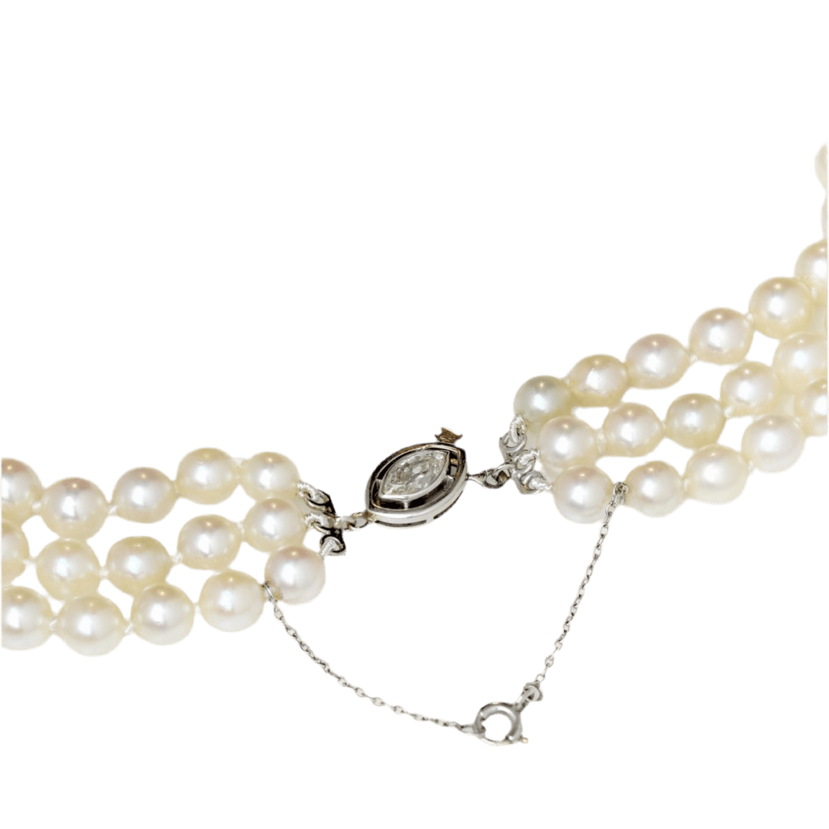 Collier Perles en or blanc et diamant - Castafiore