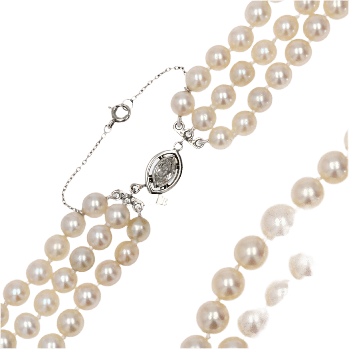 Collier Perles en or blanc et diamant - Castafiore