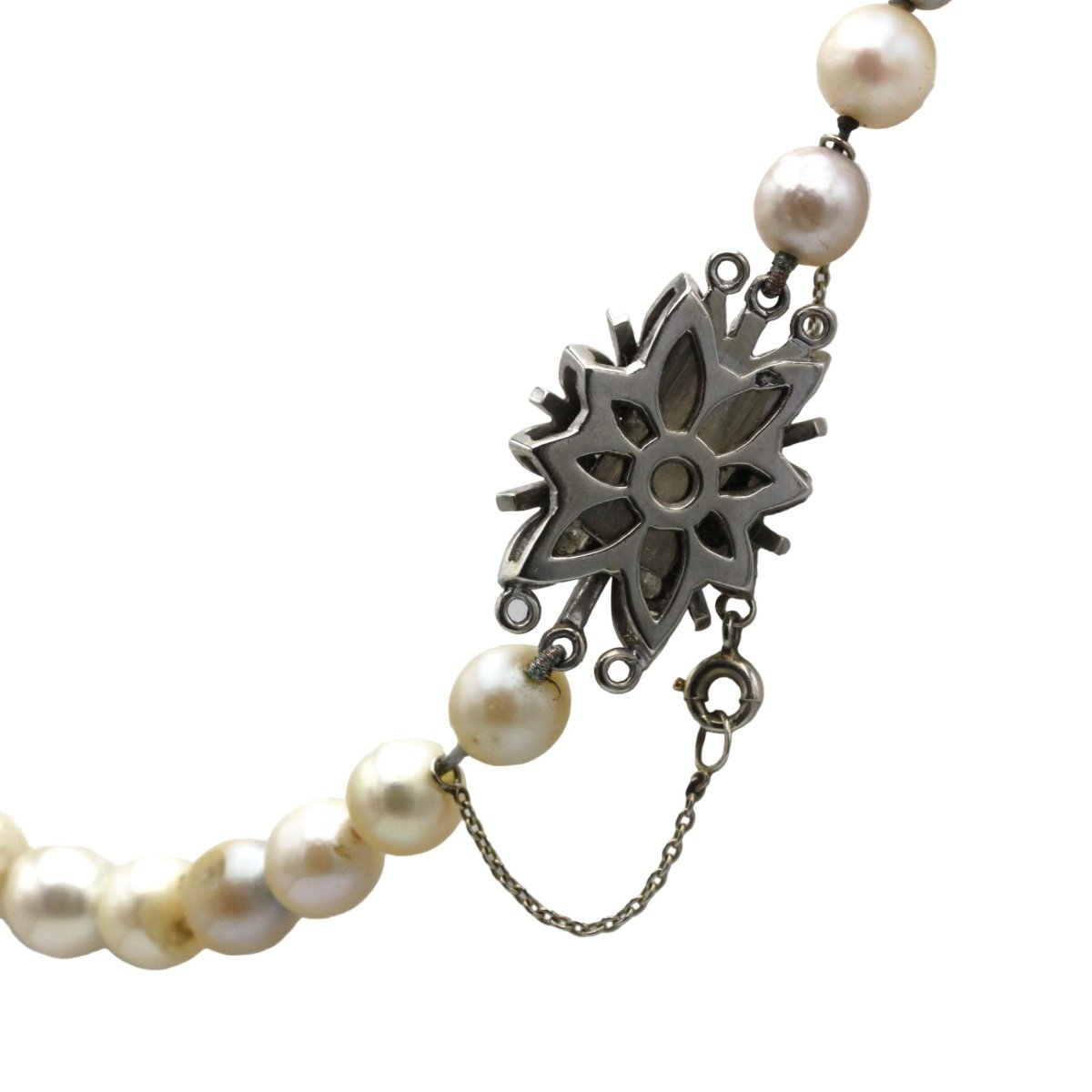 Collier Perles en or blanc et diamants - Castafiore