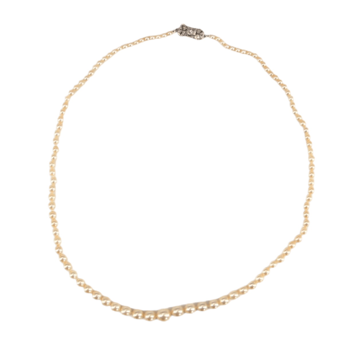 Collier Perles en or blanc et diamants - Castafiore