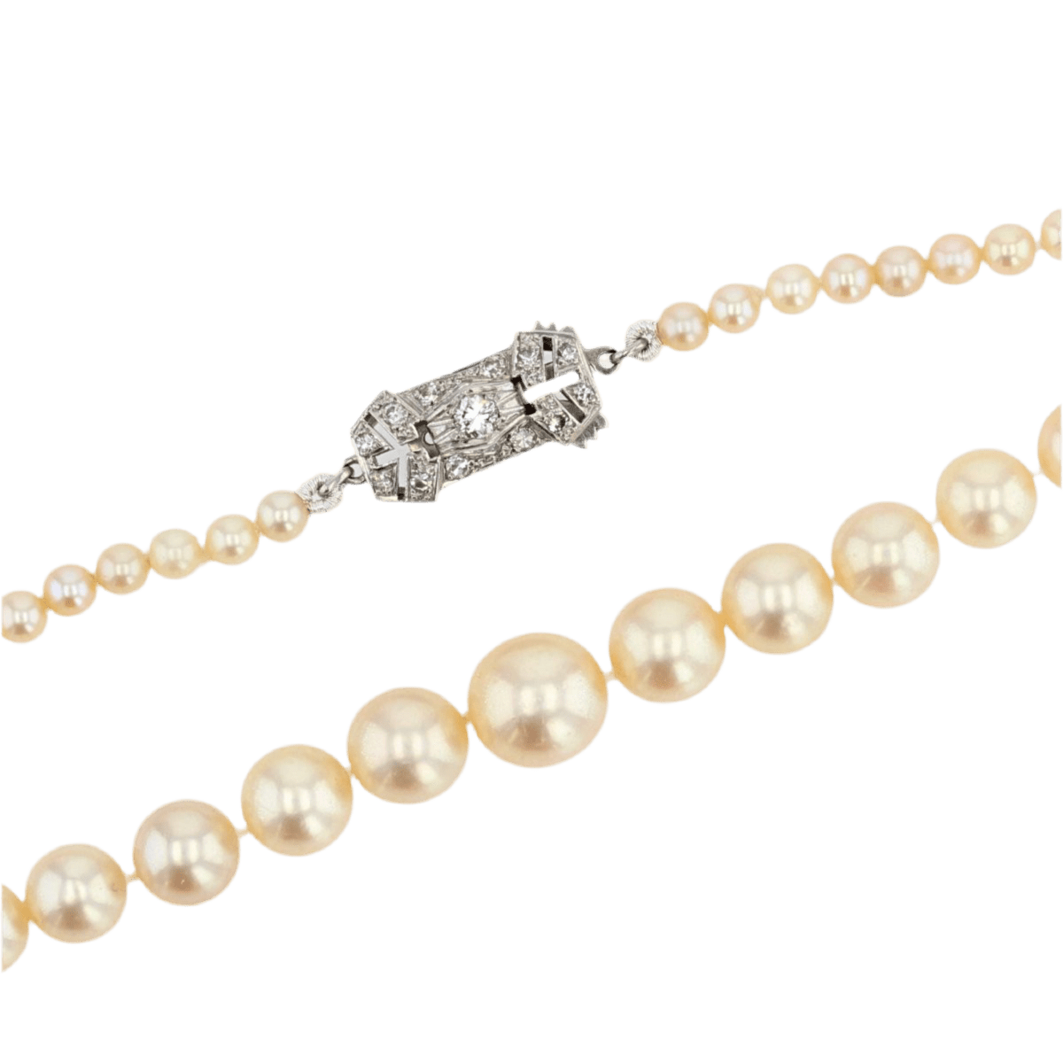 Collier Perles en or blanc et diamants - Castafiore