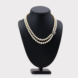 Collier Perles en or blanc, platine et diamants - Castafiore