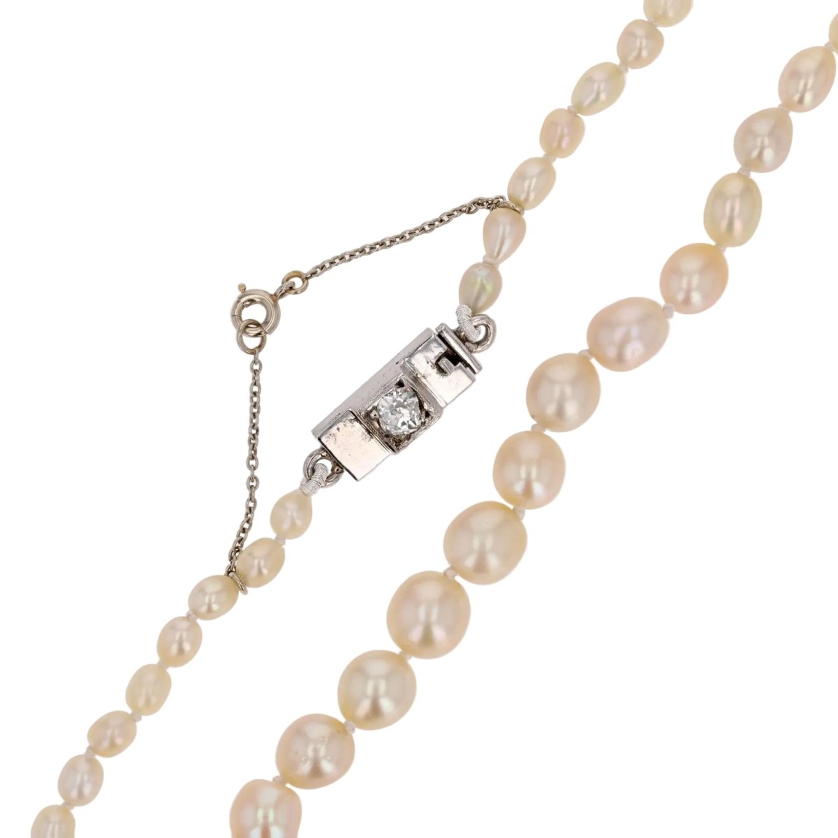 Collier Perles en or blanc, platine et diamants - Castafiore