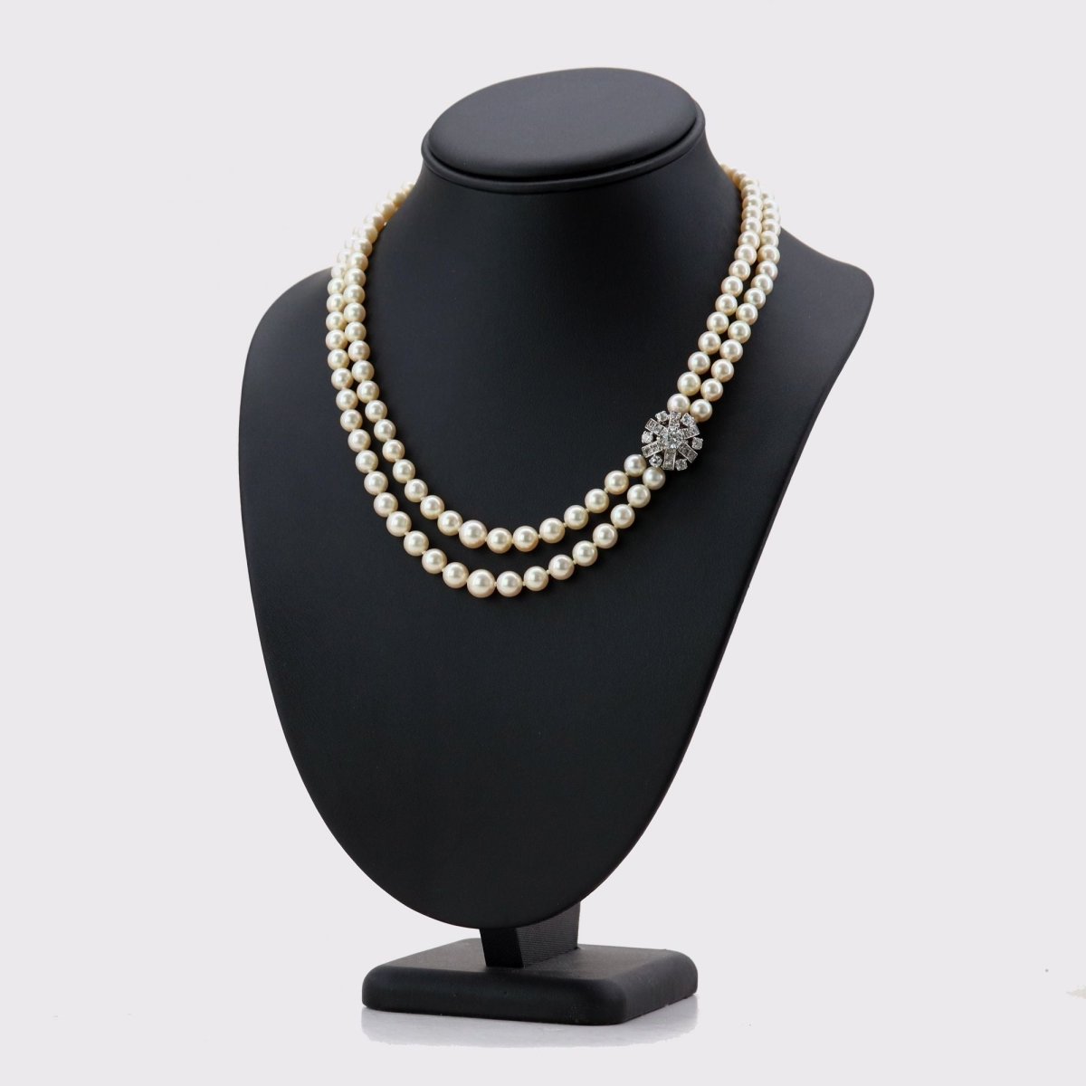 Collier Perles en or blanc, platine et diamants - Castafiore