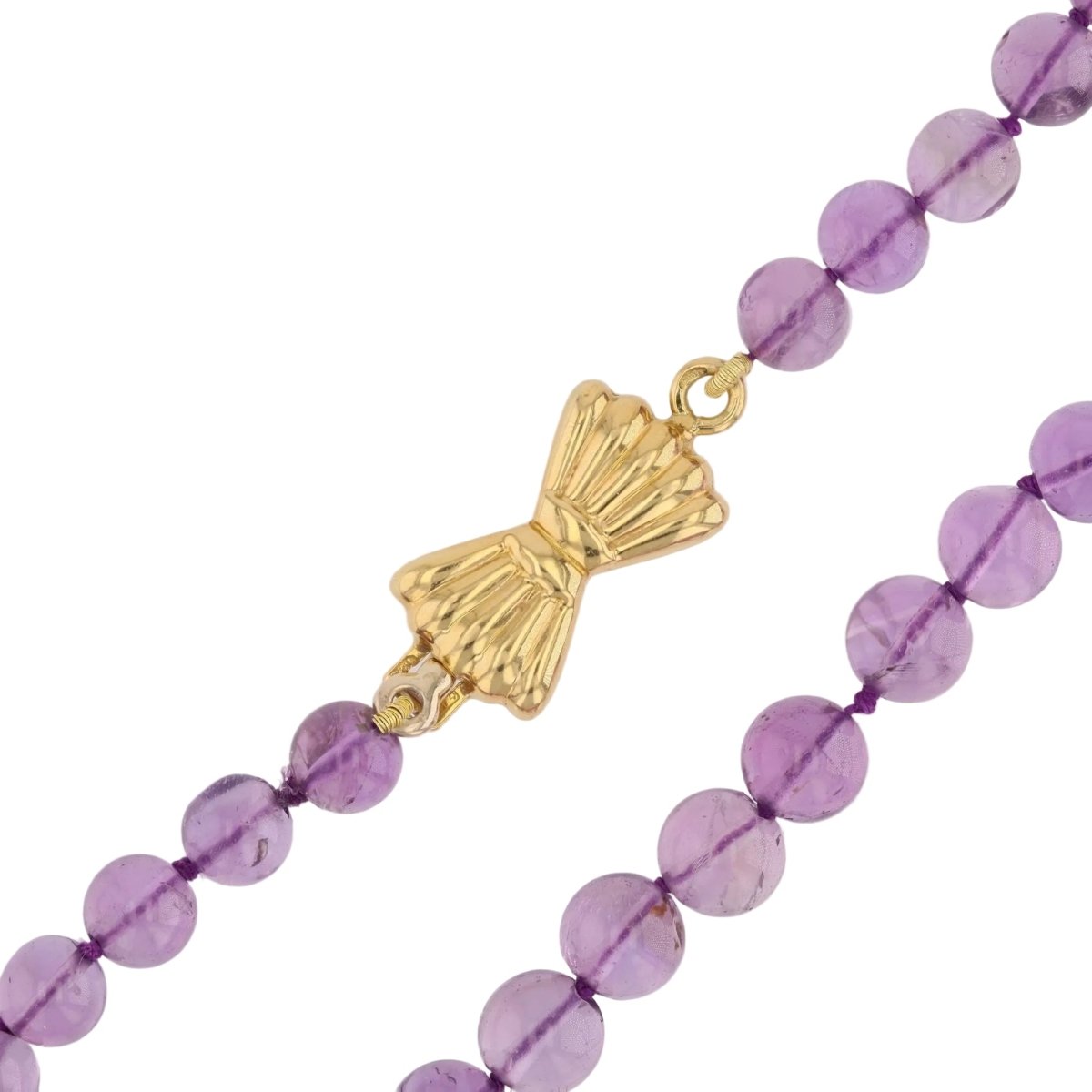 Necklace amethyst pearls yellow gold