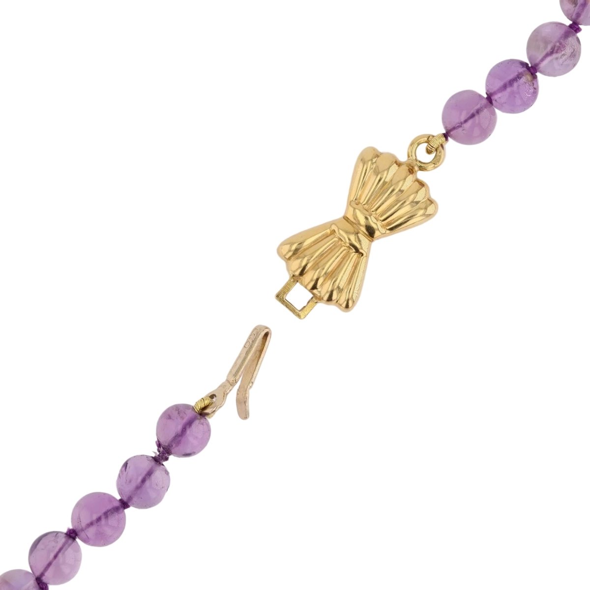 Necklace amethyst pearls yellow gold