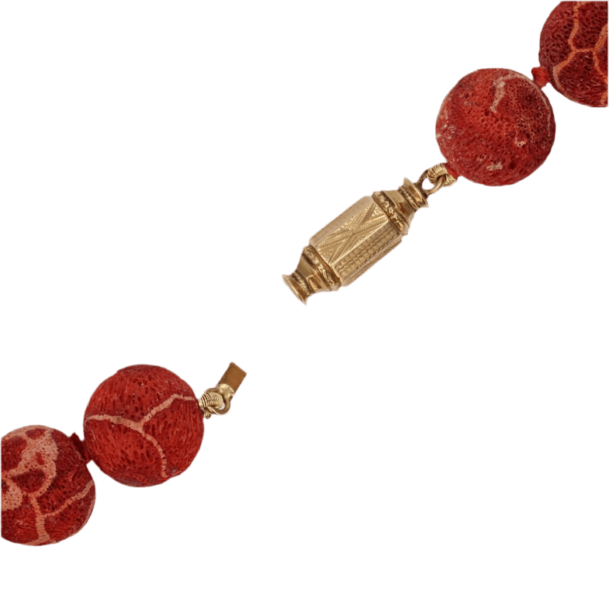 Collier Perles en or jaune et corail - Castafiore