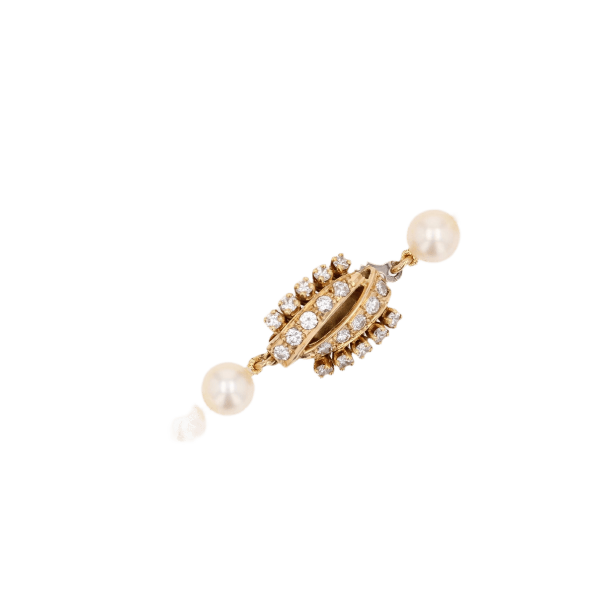 Collier Perles en or jaune et diamants - Castafiore