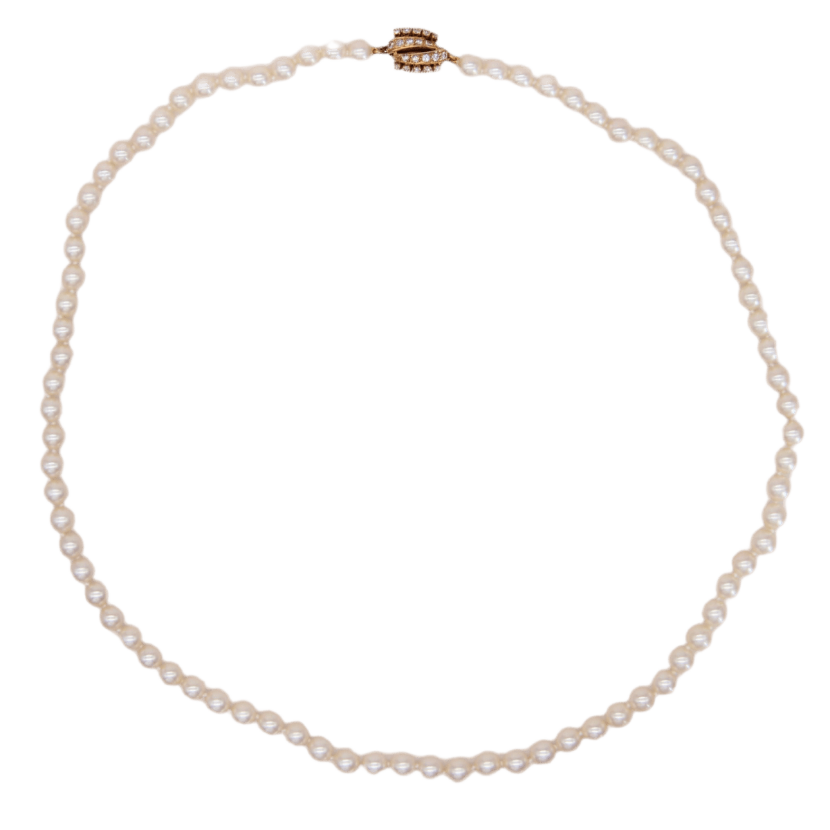 Collier Perles en or jaune et diamants - Castafiore