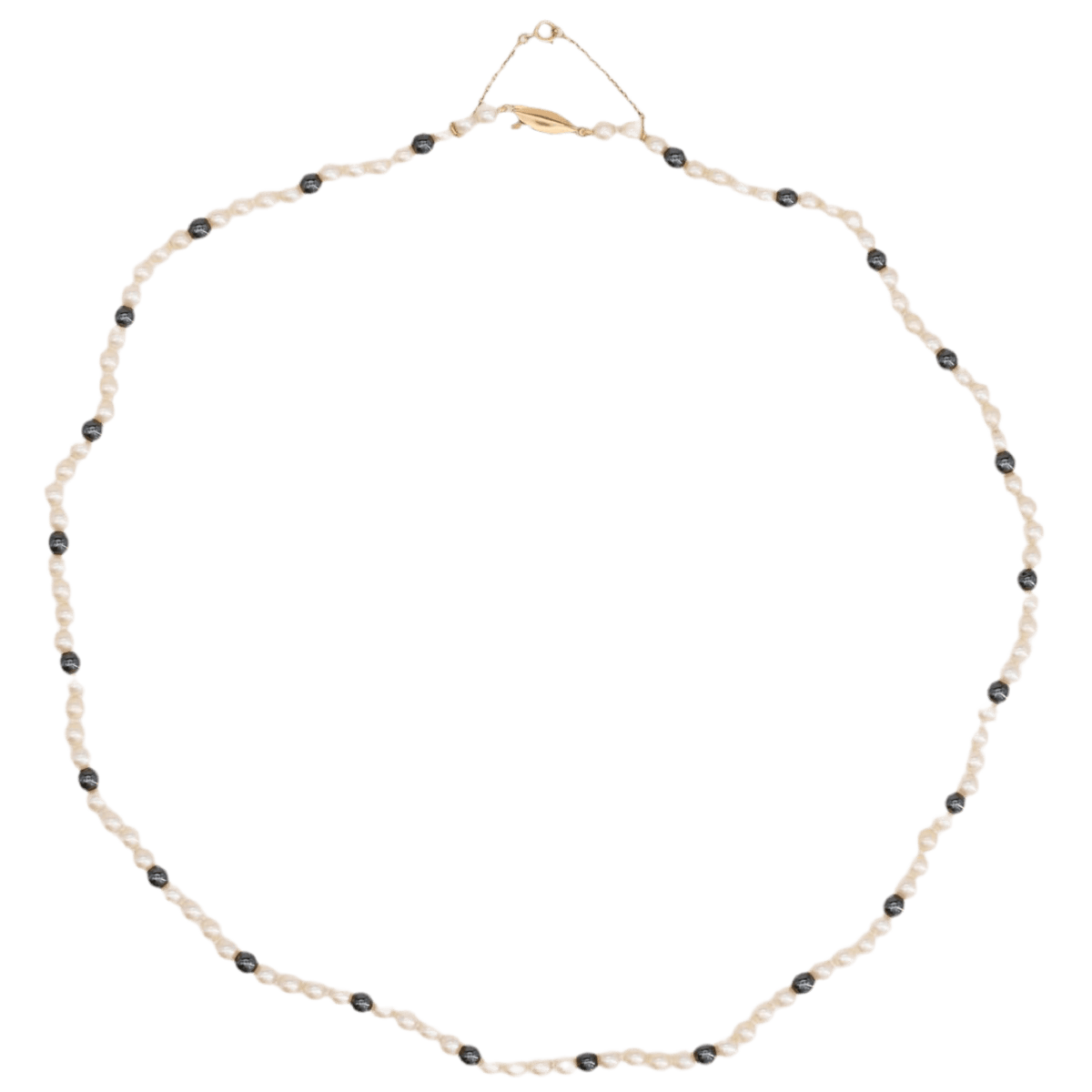 Collier Perles en or jaune et hématite - Castafiore