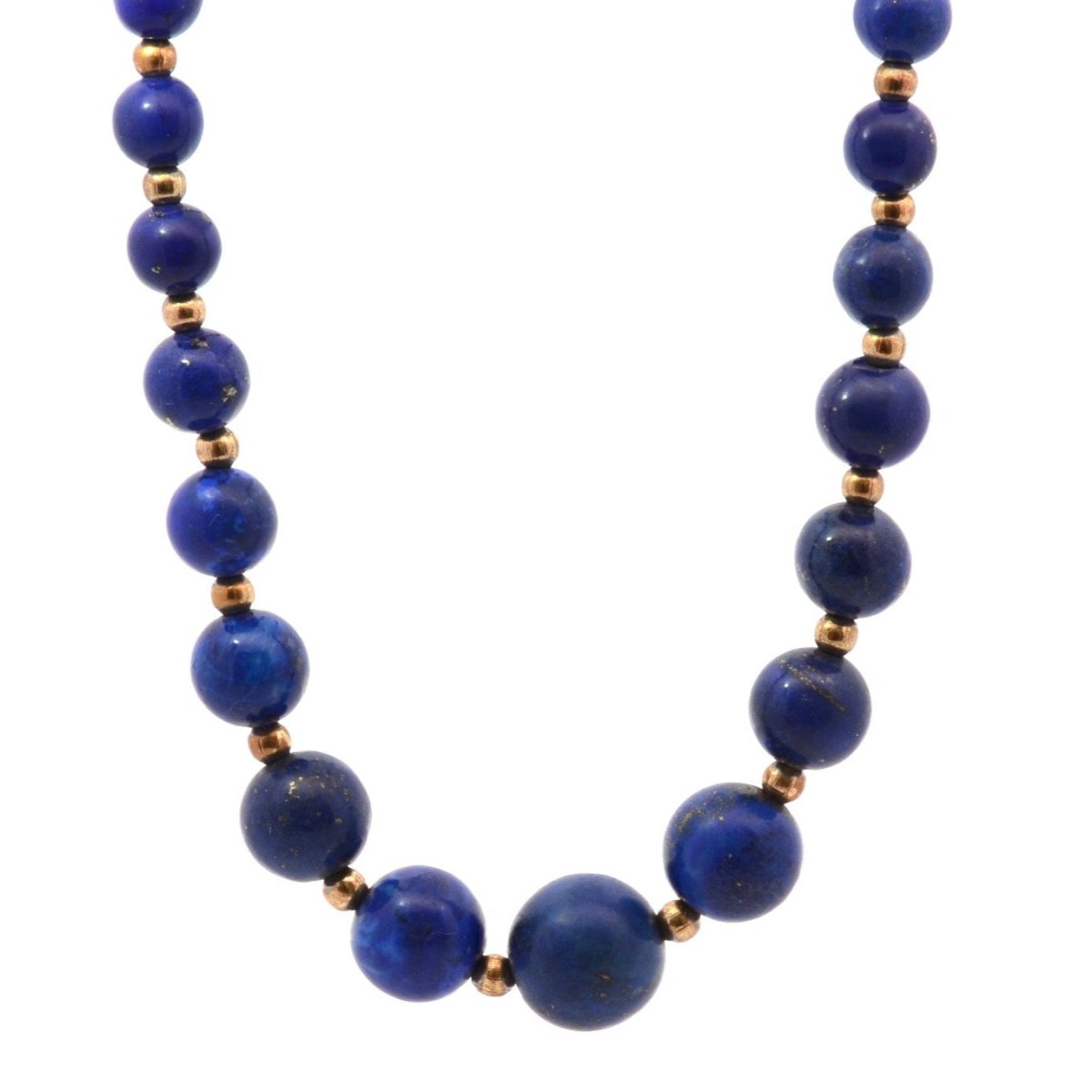 Collier Perles en or jaune et lapis - lazuli - Castafiore
