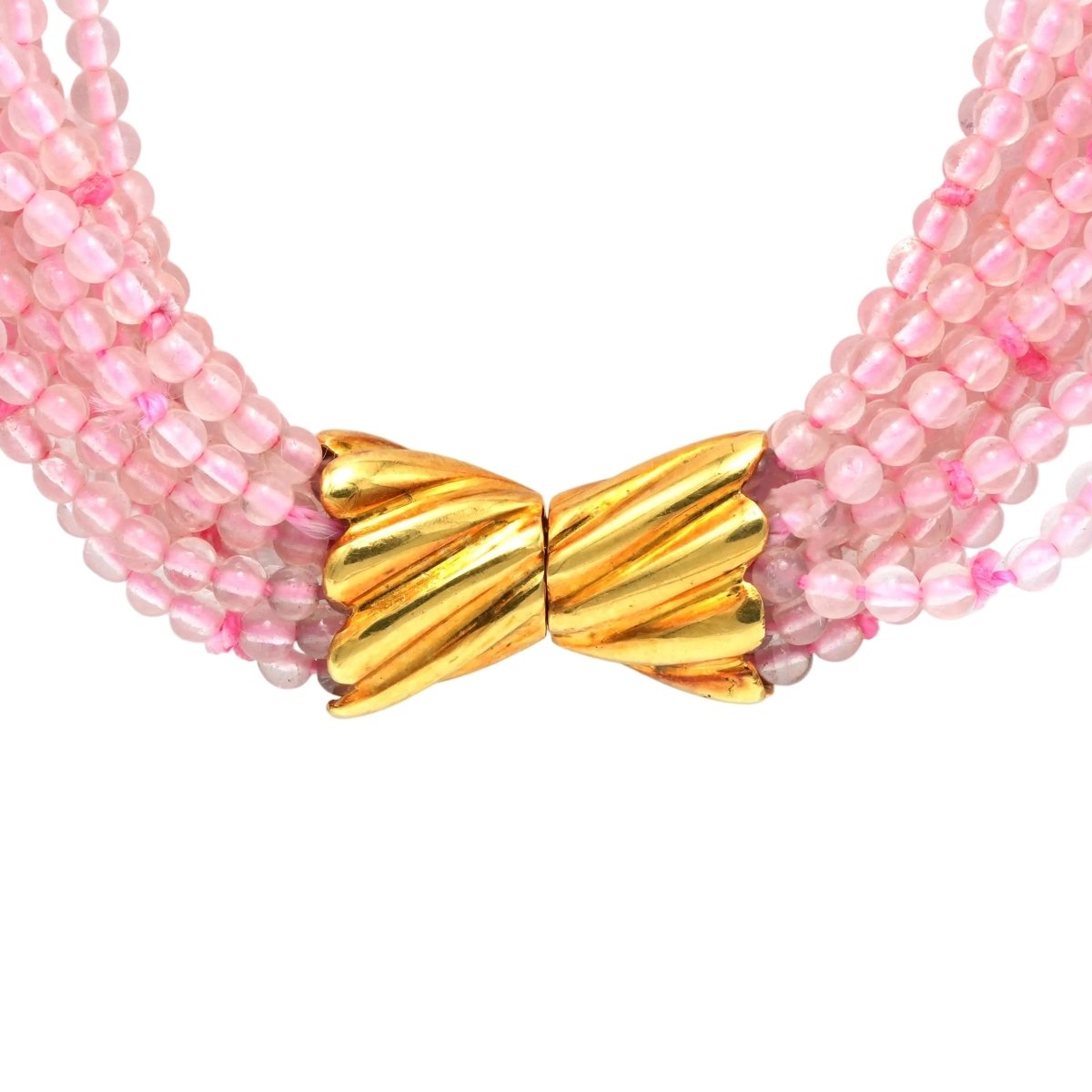 Collier Perles en or jaune et quartz - Castafiore