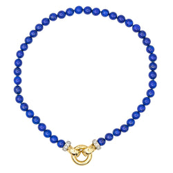 Collier Perles en or jaune, or blanc, lapis - lazuli et diamants - Castafiore