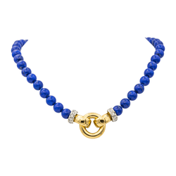 Collier Perles en or jaune, or blanc, lapis - lazuli et diamants - Castafiore
