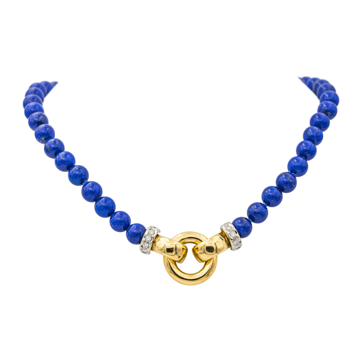 Collier Perles en or jaune, or blanc, lapis - lazuli et diamants - Castafiore