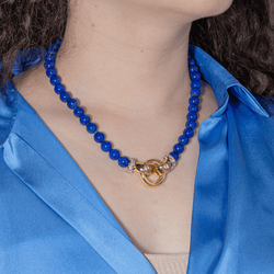 Collier Perles en or jaune, or blanc, lapis - lazuli et diamants - Castafiore