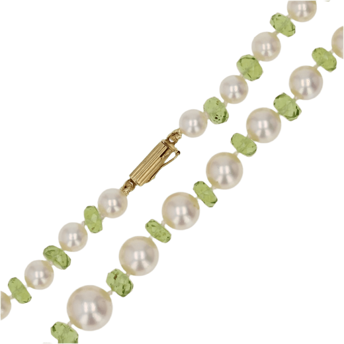 Collier Perles en or jaune, perles et péridots - Castafiore