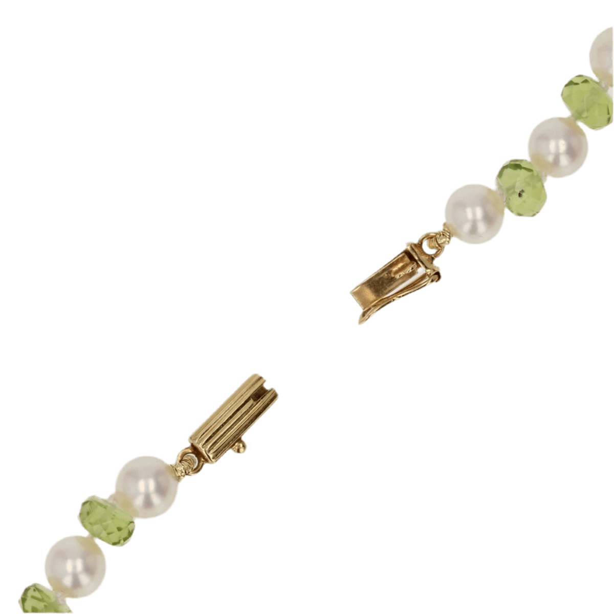 Collier Perles en or jaune, perles et péridots - Castafiore