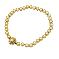 Collier Perles en or jaune, saphirs et diamants - Castafiore