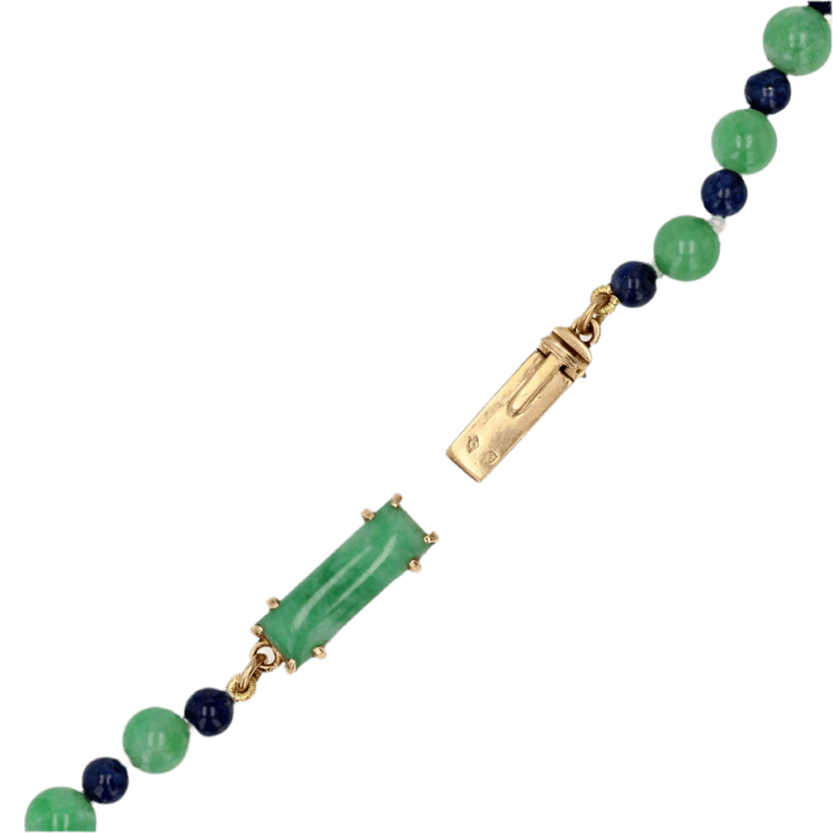 Collier Perles en or rose et jade - Castafiore