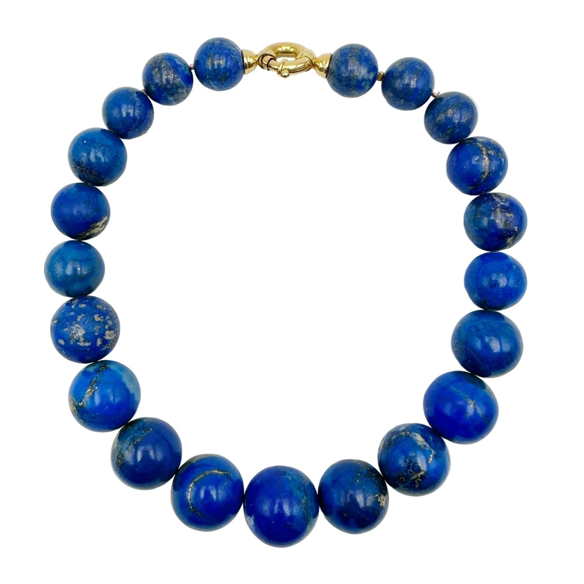 Collier Perles or jaune et lapis - lazuli - Castafiore
