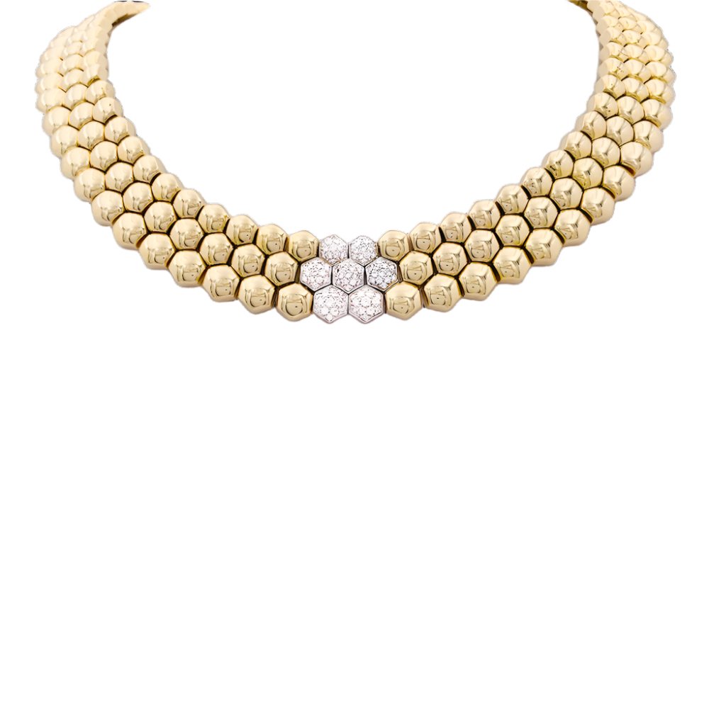 Collier PIAGET "Glancy" en or jaune et diamants - Castafiore